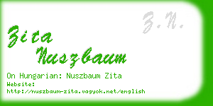 zita nuszbaum business card